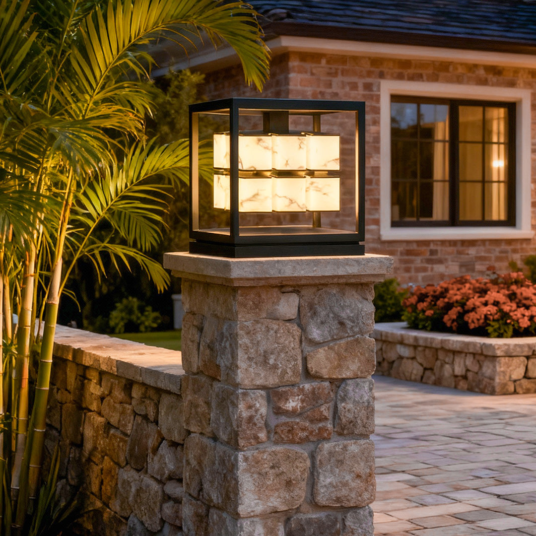 Square LED Waterproof Modern Solar Deck Post Lights Pillar Light Post Caps Lights