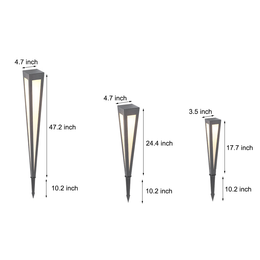 Adjustable RGB Solar LED Pathway Light Square Top & Conical Base Outdoor Lawn Lighting