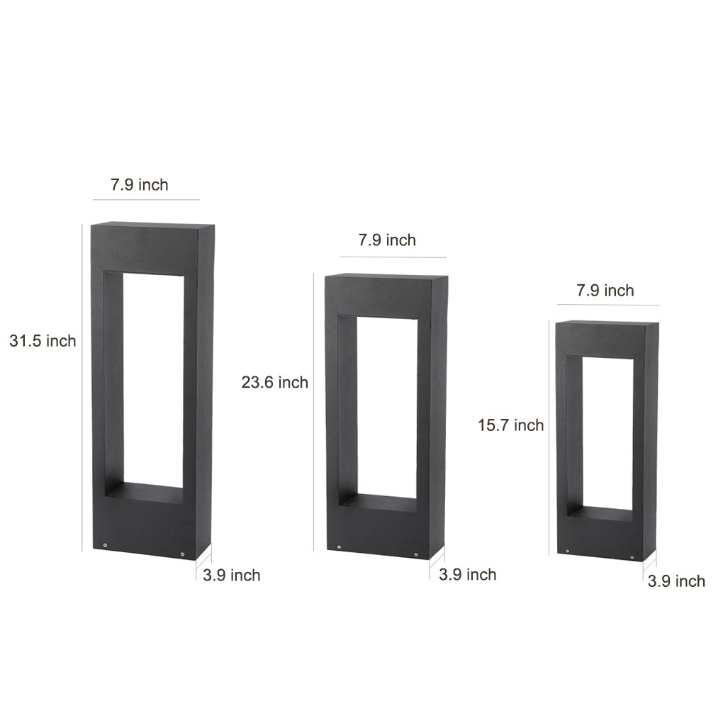 Rectangular Frame Slim LED Lawn Light Sleek and Durable Outdoor Illumination