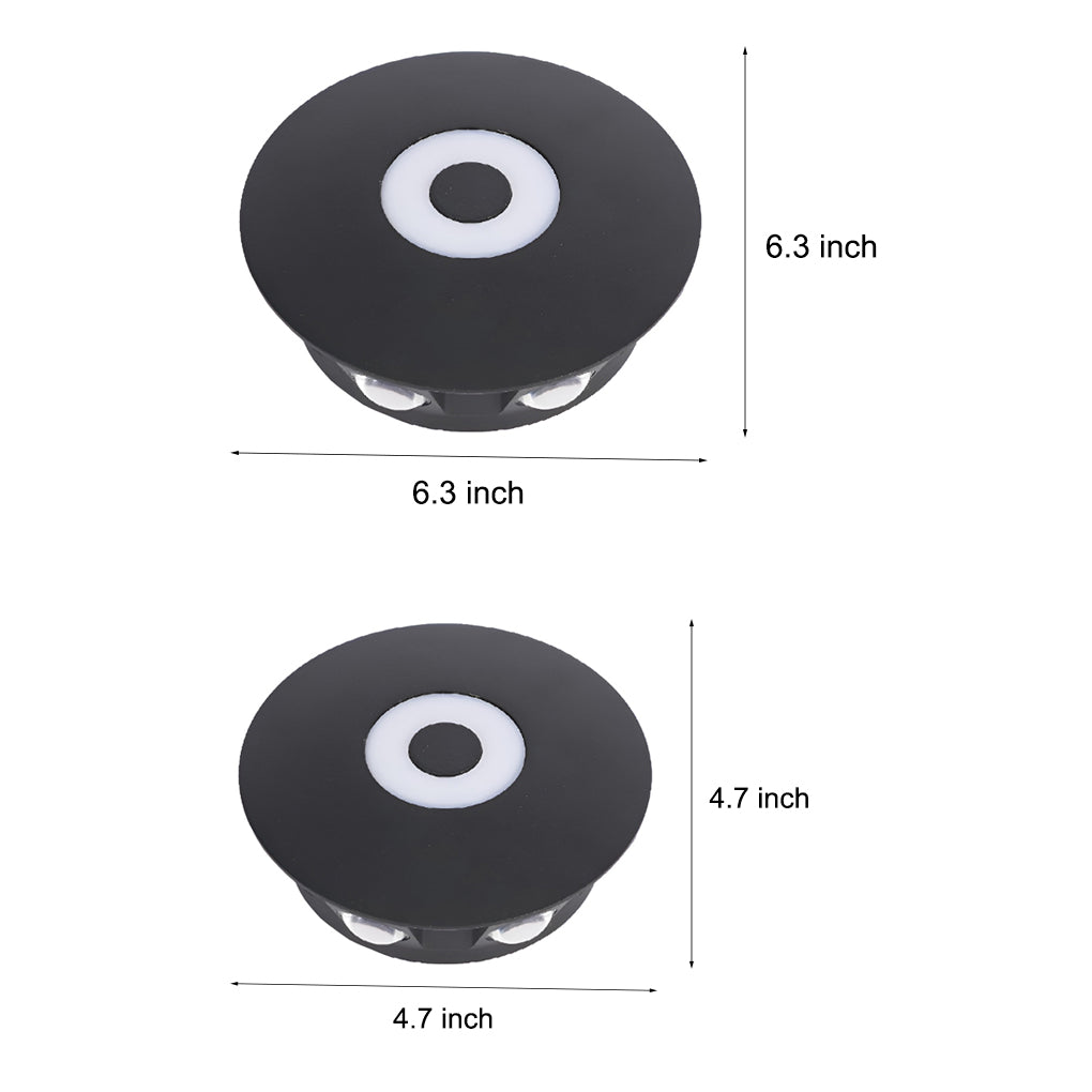 [Open-Box] Round Waterproof LED Black Modern Wall Washer Light Wall Sconce Lighting