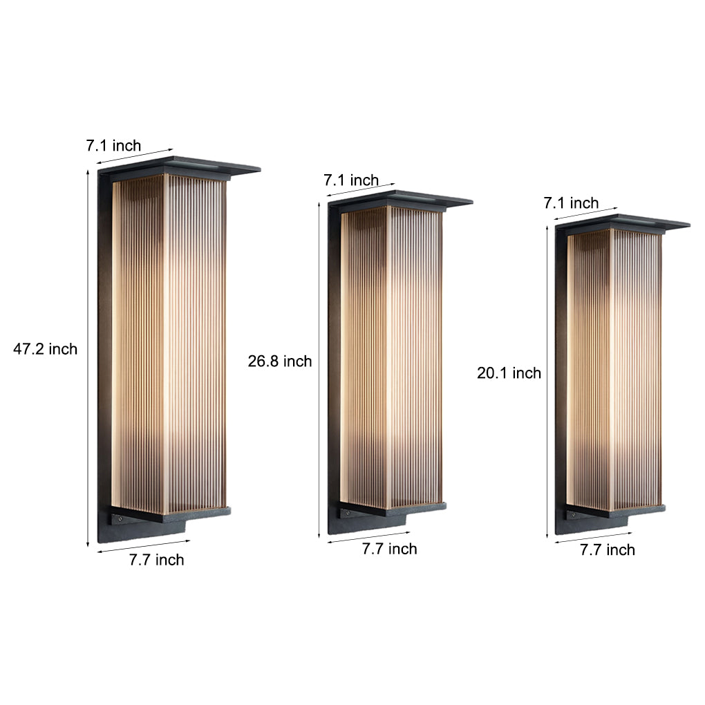 Rectangular Waterproof LED 3w Modern Outdoor Solar Wall Sconces Lighting