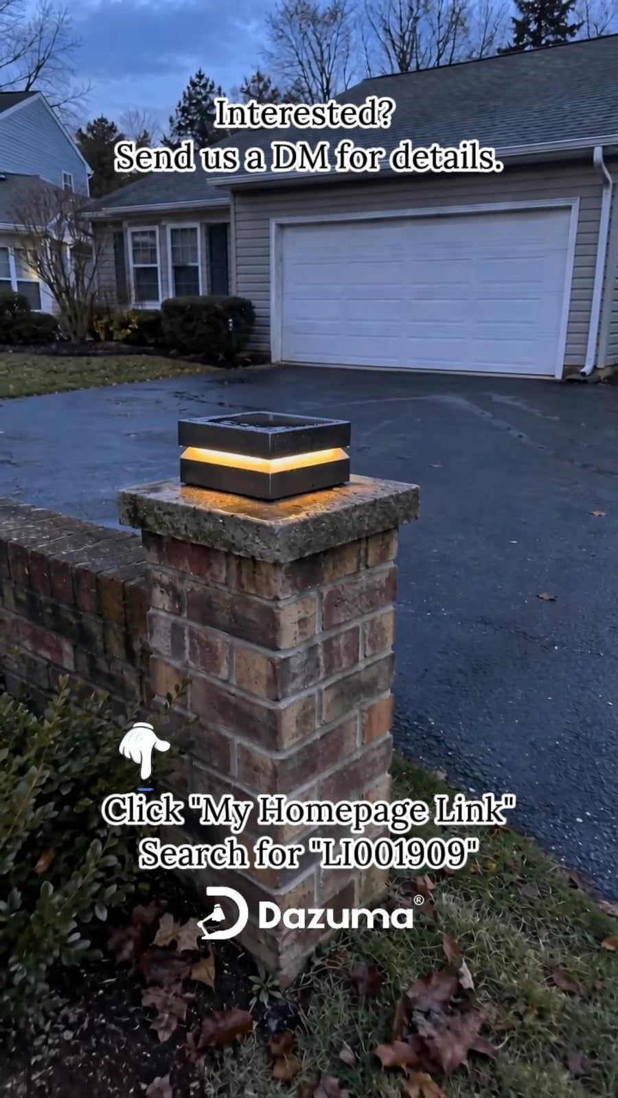 Outdoor Solar Lights Deck Modern Square Waterproof Black Light