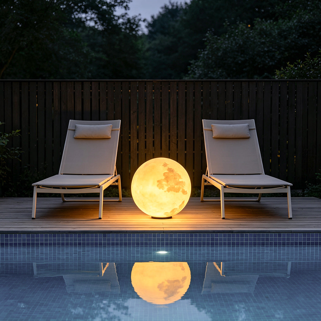 Moon Pillar Lights Modern Waterproof LED Resin Lamp