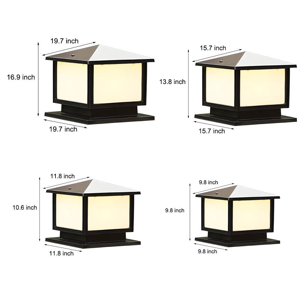 Square Three Step Dimming LED Waterproof Solar Fence Post Lights
