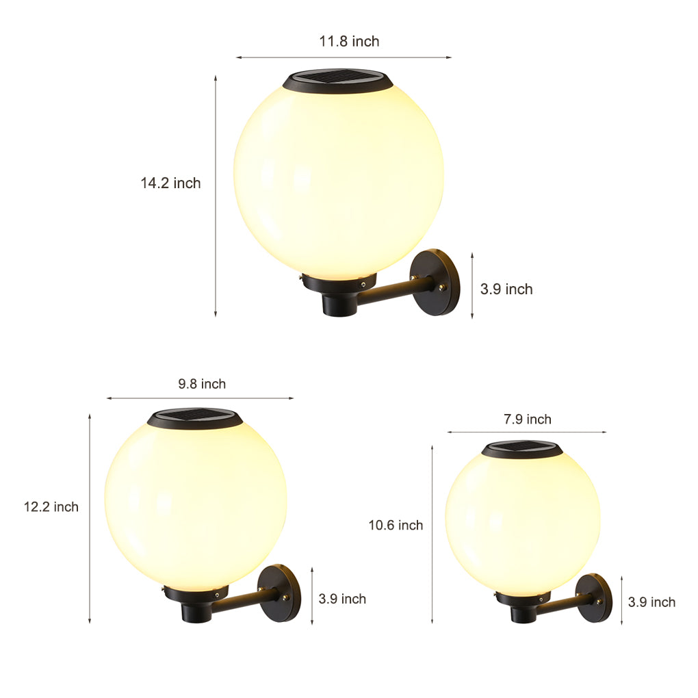 Round Three Step Dimming LED Modern Solar Wall Lights Outdoor Wall Lamp