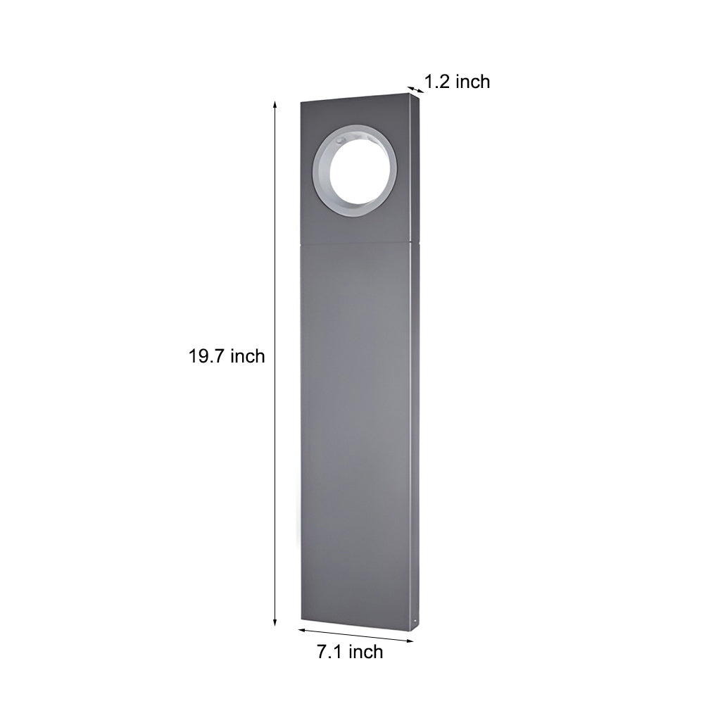 Sleek Black Modern Outdoor Pathway Bollard Lights with Unique Round Hole Feature