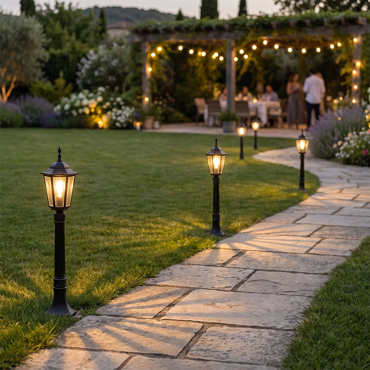 Hexagon Path Light Elegant Traditional Black Waterproof LED Light