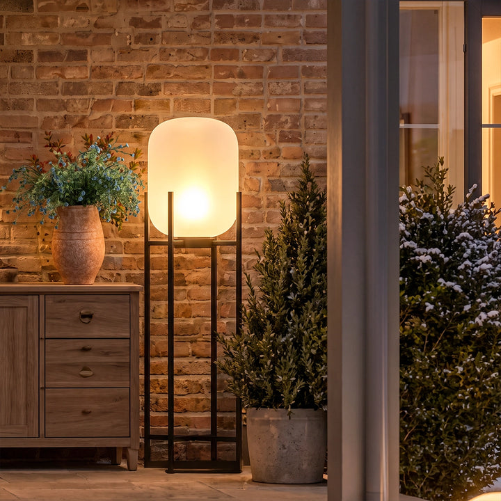 Outdoor Standing Light Lantern LED Metal Floor Lamp