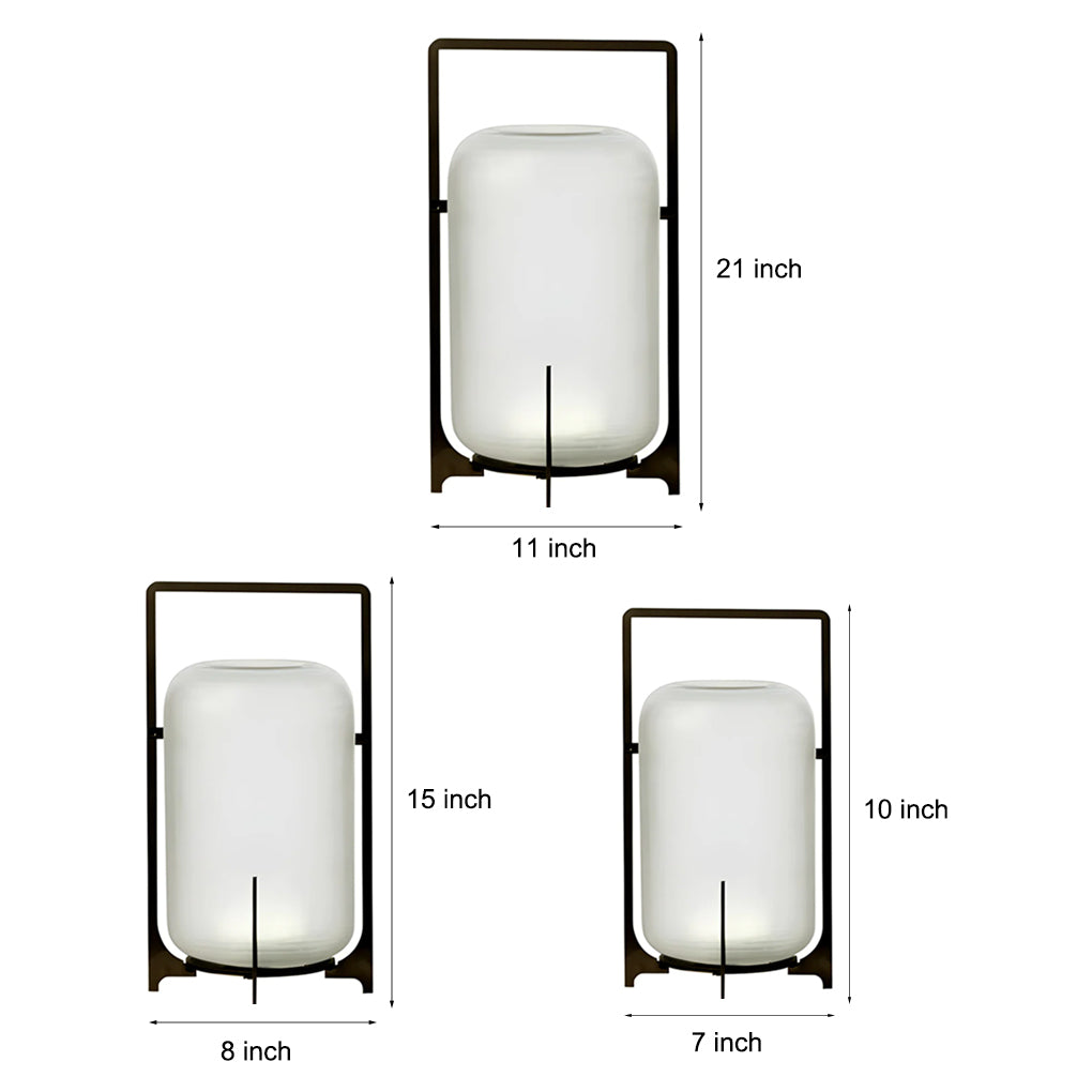 Portable Lantern Shaped Glass Waterproof LED Modern Outdoor Lights