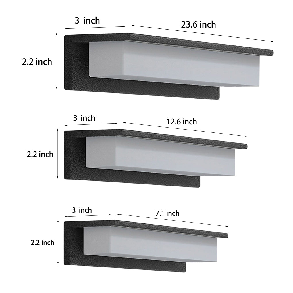 Minimalist Rectangular Waterproof LED Modern Solar Wall Lamp Exterior Lights