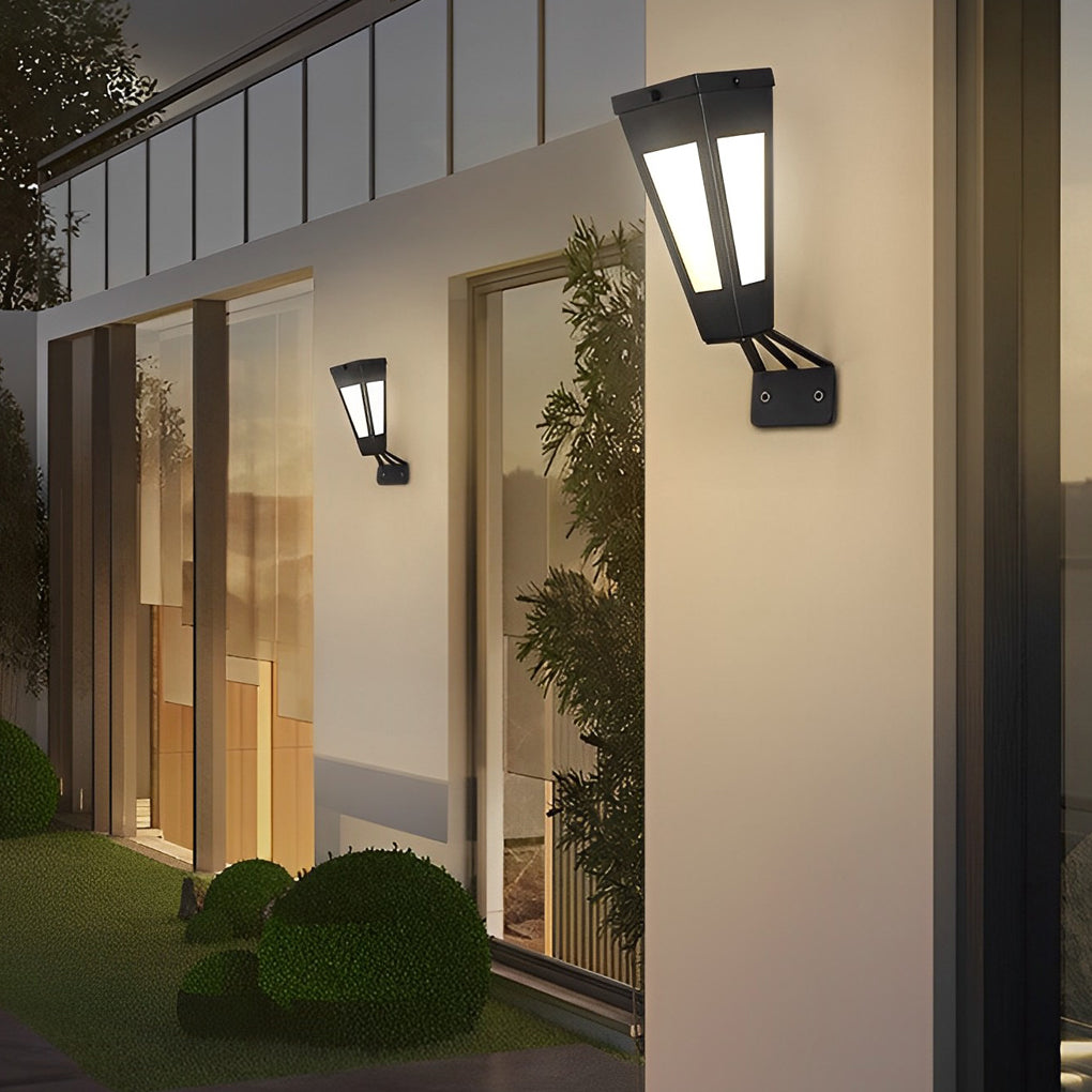 Waterproof Intelligent Metal LED Black Modern Solar Outdoor Wall Light | Dazuma