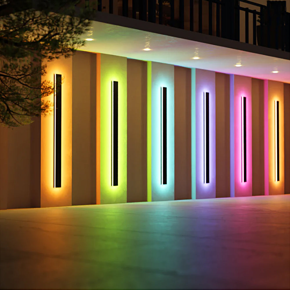 Linear LED Long Outdoor Wall Light Minimalist Exterior Wall Mount Lights Waterproof for Porch