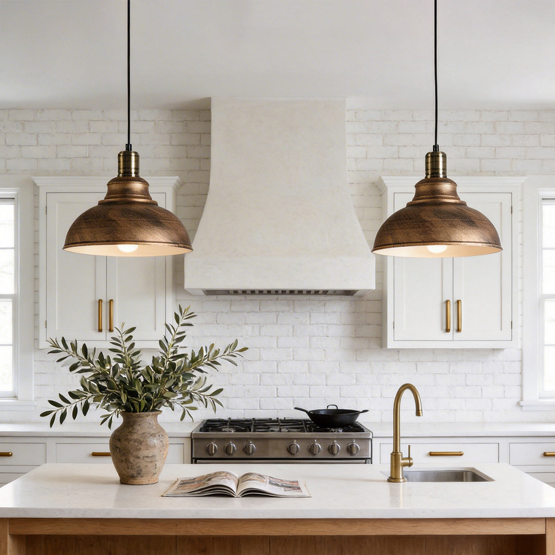 Semi Globe Metal LED Vintage Pendant Light Hanging Lamp