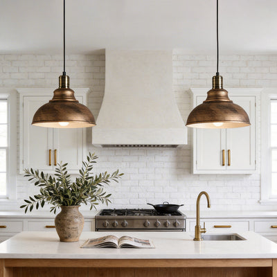 Semi Globe Metal LED Vintage Pendant Light Hanging Lamp