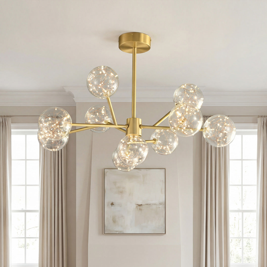 Modern Glass Globe Chandelier Full Sky Star Ceiling Light