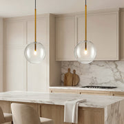 Clear Glass Globe Pendant Light Nordic Iron Ceiling Light