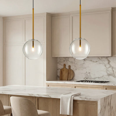 Clear Glass Globe Pendant Light Nordic Iron Ceiling Light