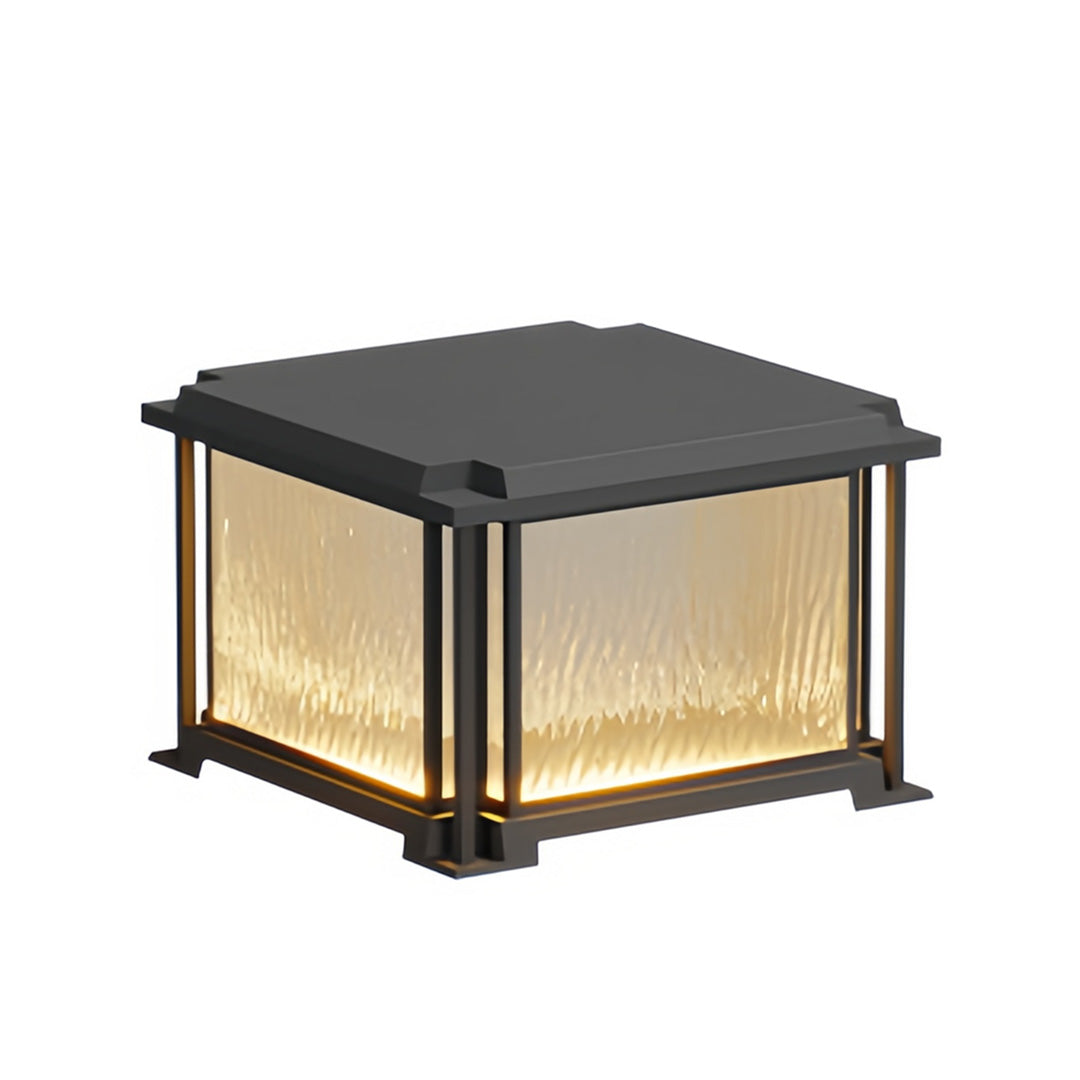 LED Gate Pillar Lights Outdoor Waterproof Black Square Light