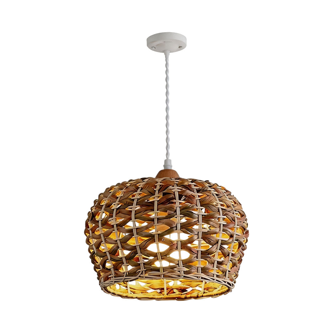 Rattan Wicker Pendant Light Nordic Metal Ceiling Light