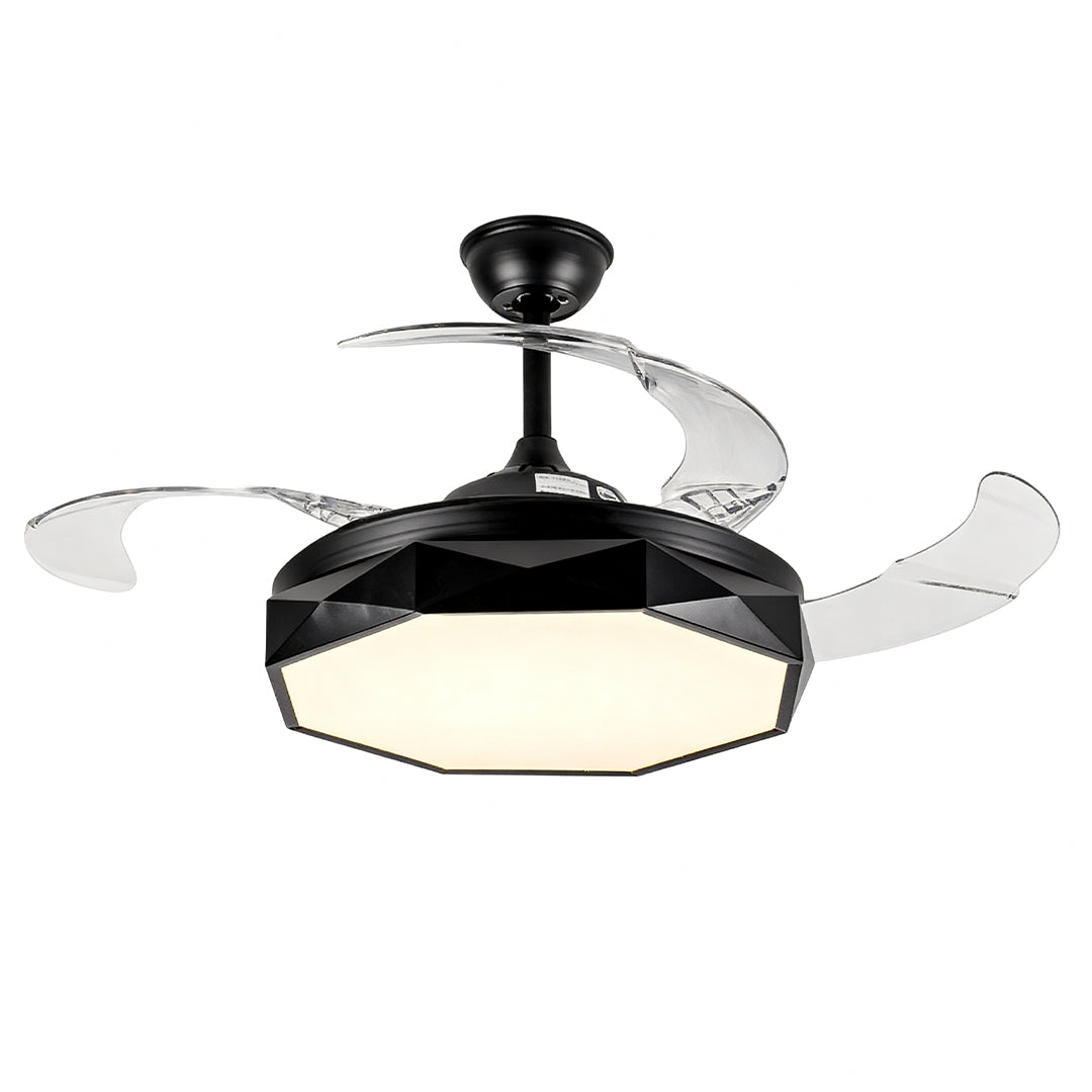 42 in Ceiling Fan with Light White ABS Blades and Acrylic Shade Light