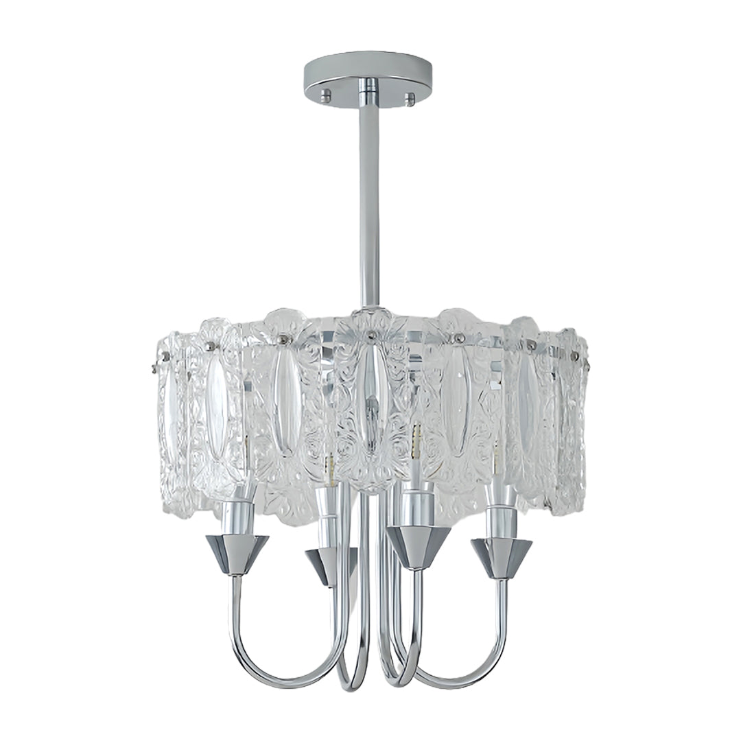 French Iron Chandelier Chic Chrome Island Metal Ceiling Light