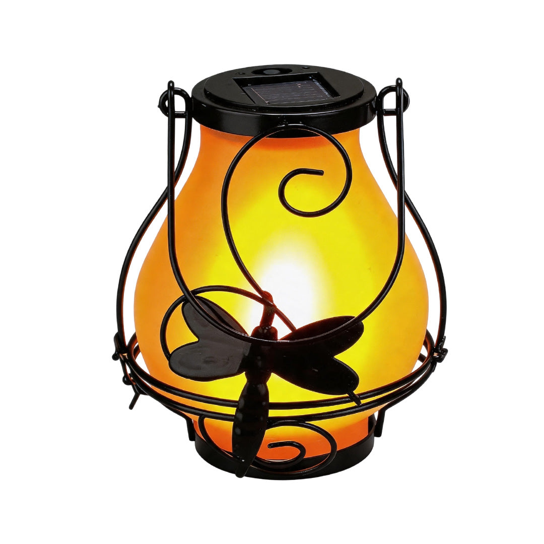 【4 PCS】Gray Outdoor Light Pendant Hanging Flame-Inspired Insect Light