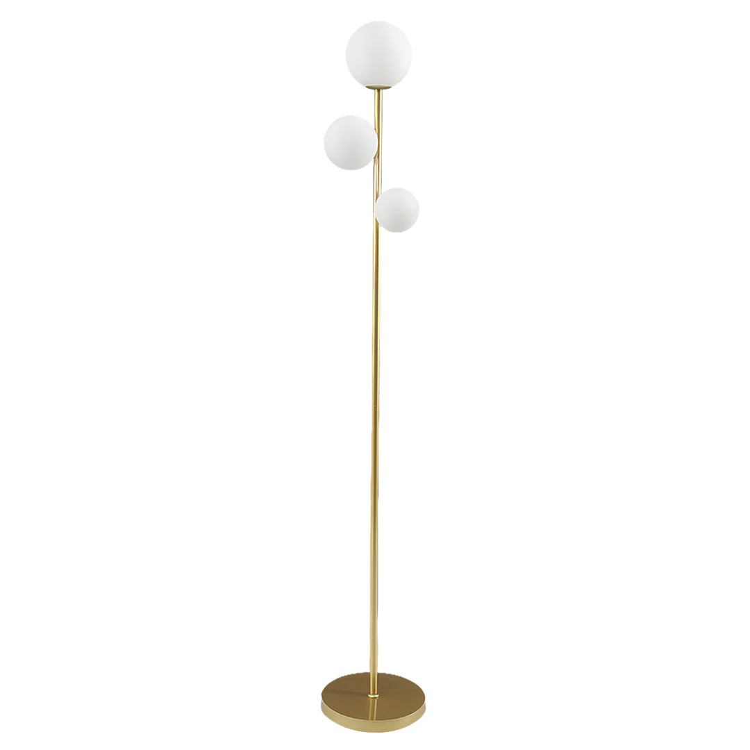3 Lights Floor Lamp Gold Black White Modern Globe Standing Lamp