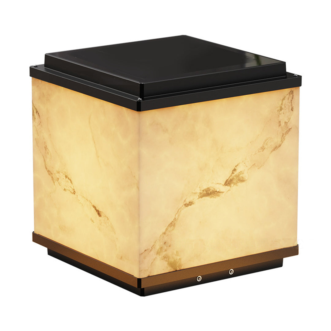 Square Marbled LED Waterproof Modern Solar Powered Fence Post Lights
