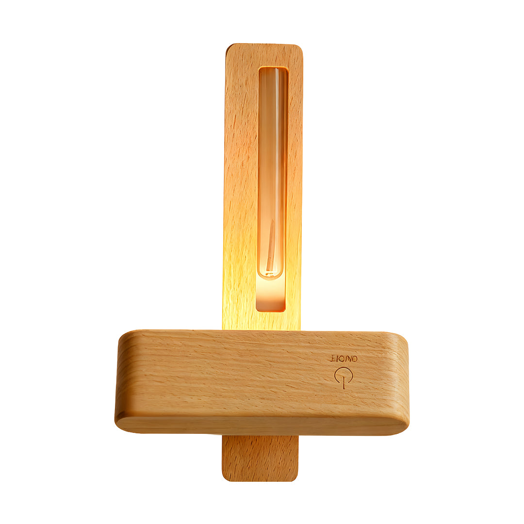 Wooden Wall Lights Minimalist with Glass Vase Wireless Magnetic Lamp