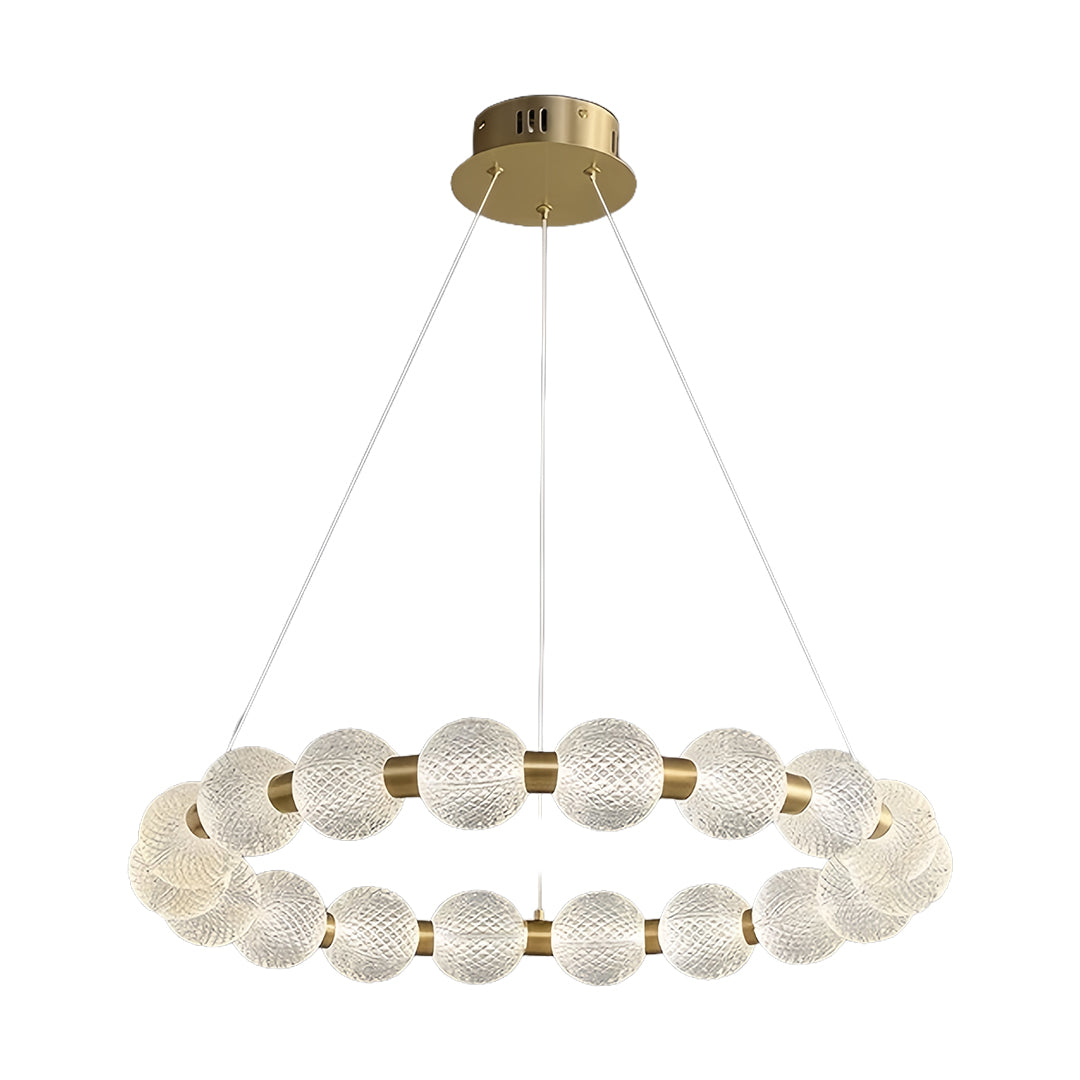 Glass Shade Chandelier Round  Minimalist Luxury Island Ceiling Light