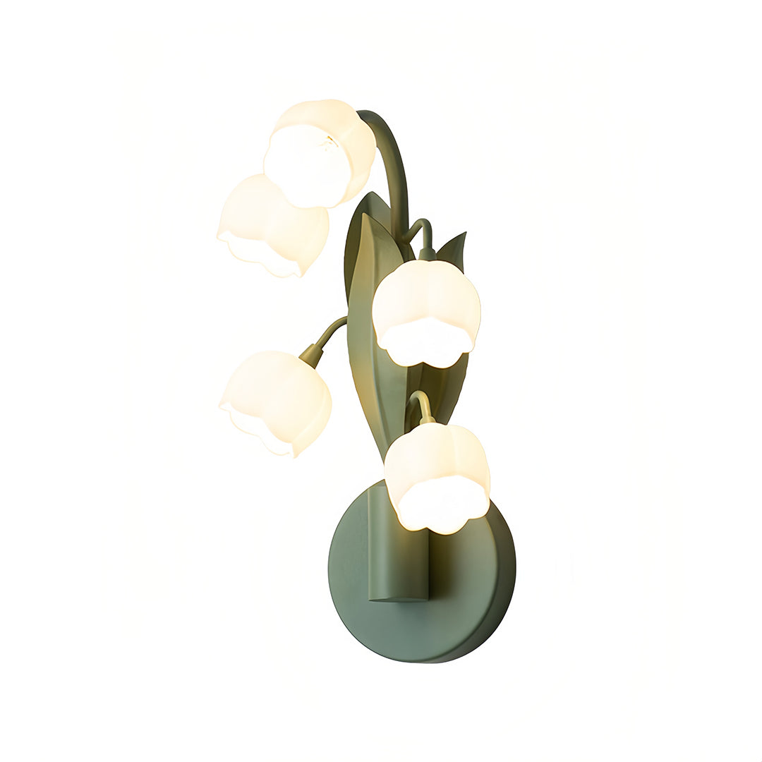 Floral Wall Lights French Country  Classic Bellflower Glass Lamp