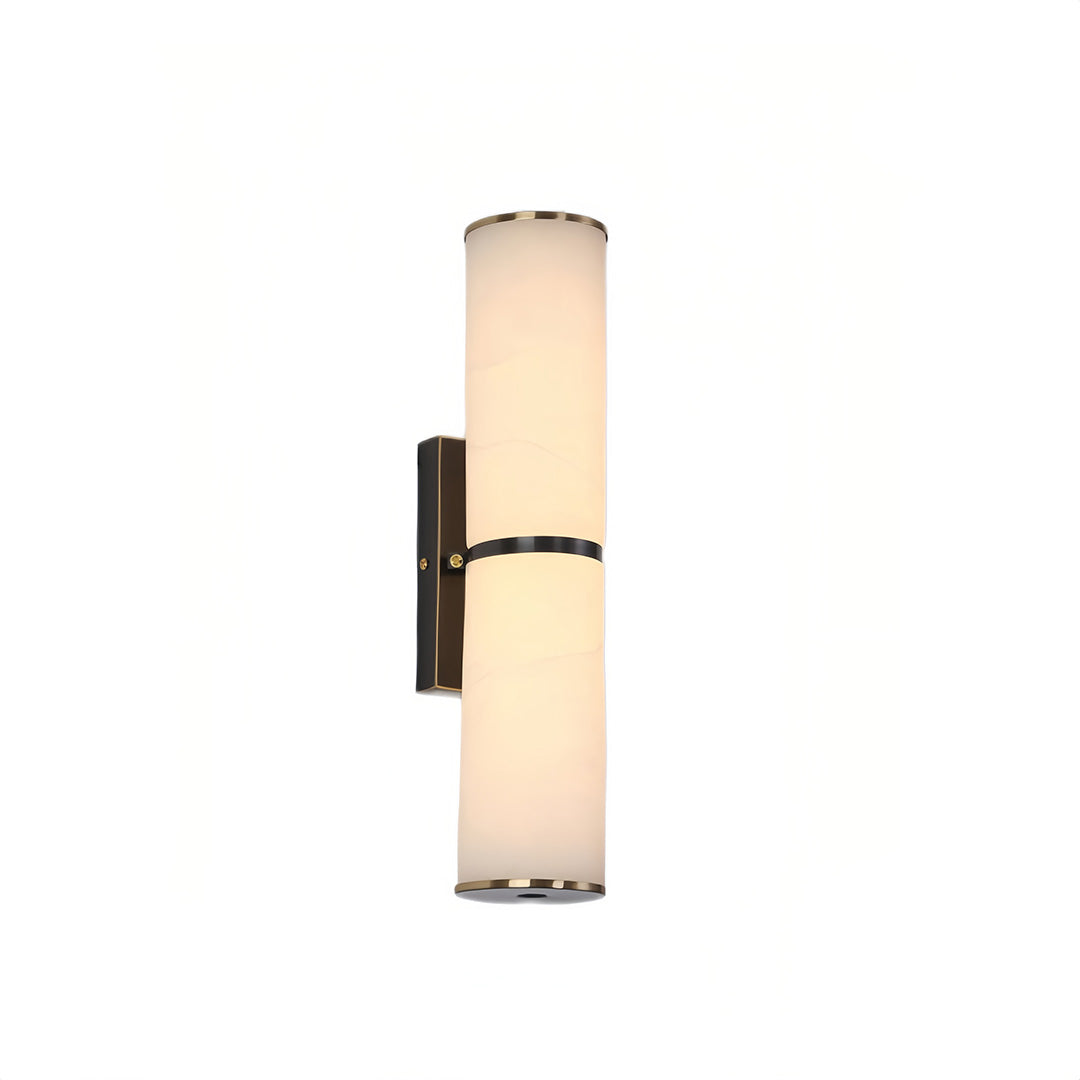 Cylinder Wall Sconce Modern Solid Copper Cloud Stone Lamp