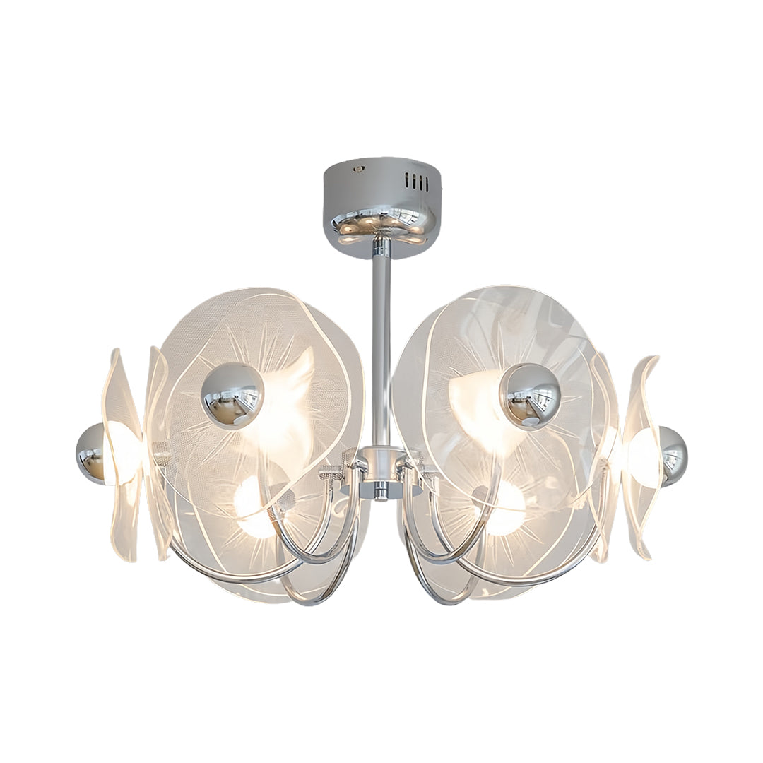 Acrylic LED Chandelier Multi-head  with Chrome Accents Ceiling Light