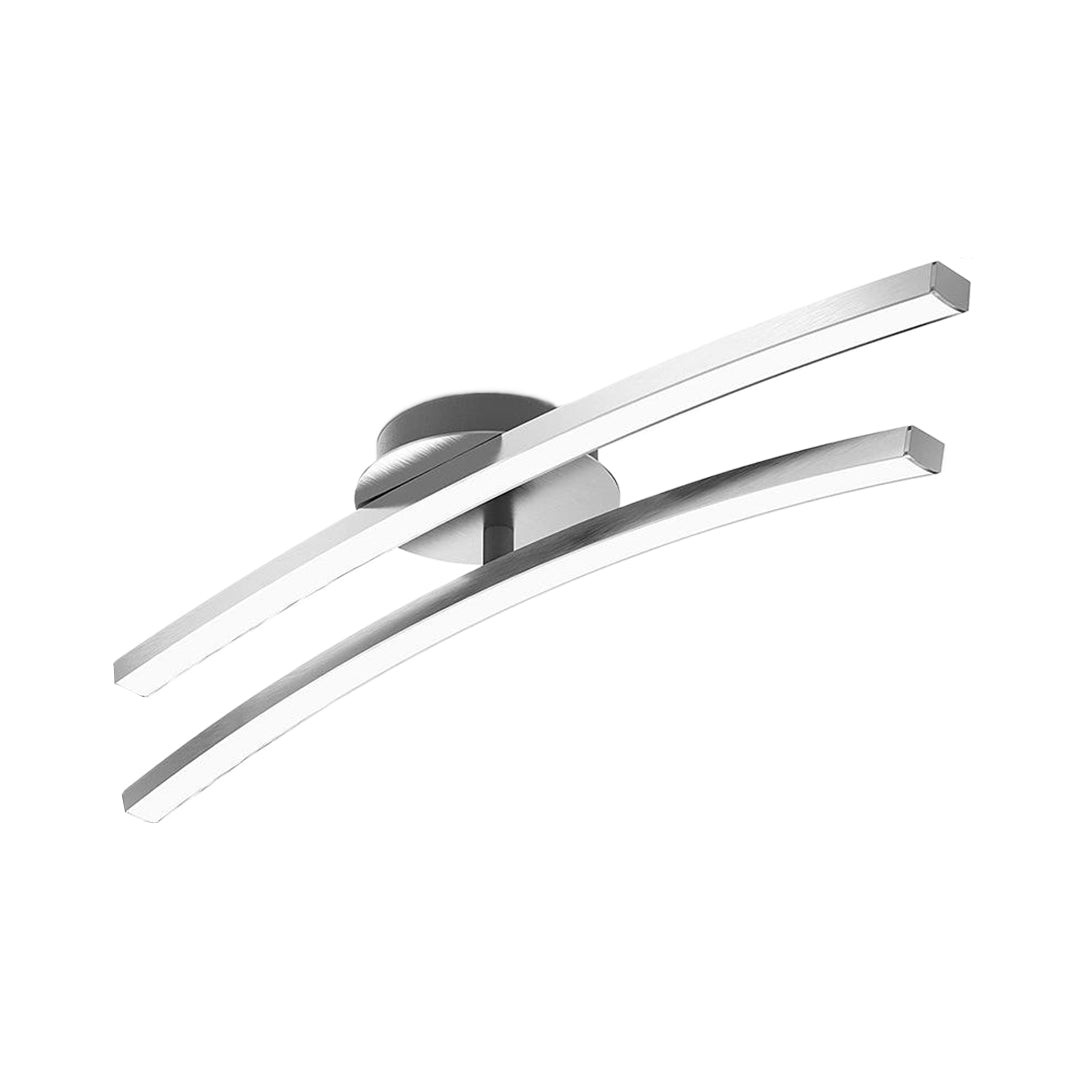 Contemporary Semi Flush Mount Lighting Dual LED Strip Rotating Ceiling Light