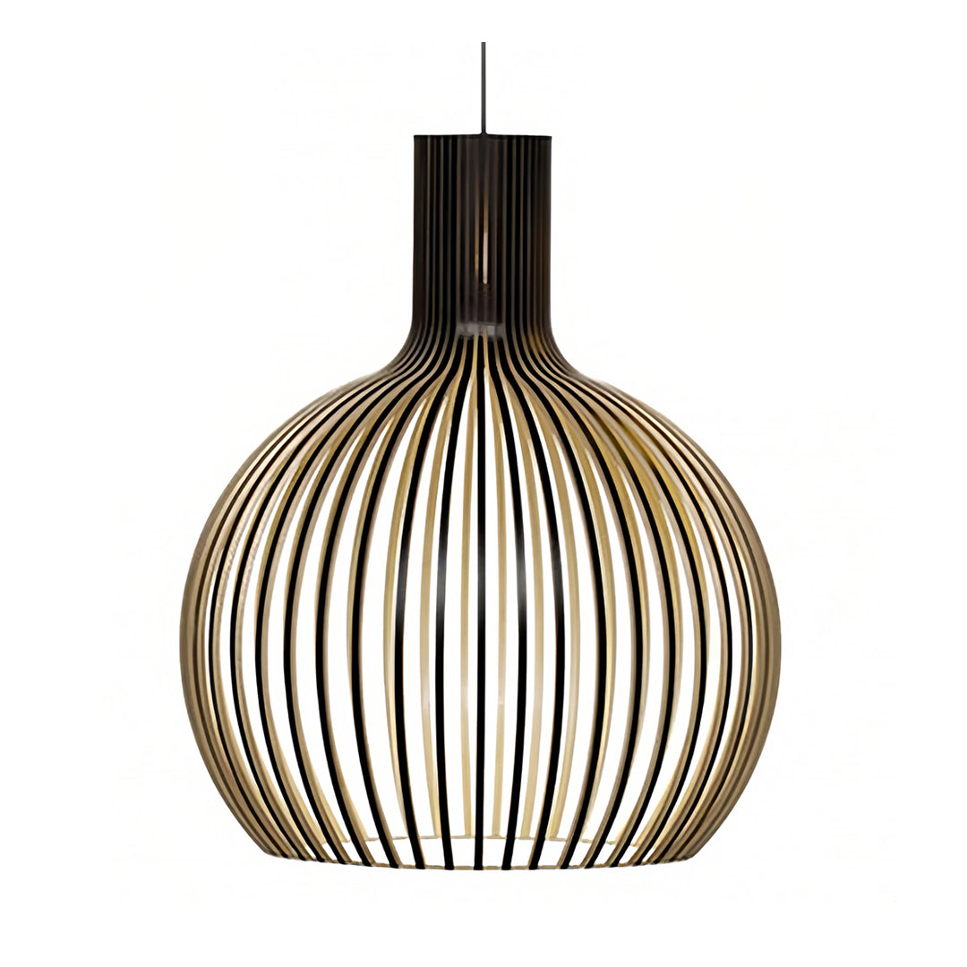 Bird Cage Pendant Light Japanese Basswood Body Wooden Ceiling Light