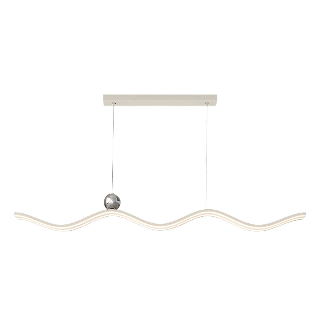 Linear LED Pendant Light Contemporary Wave Shaped Ceiling Light