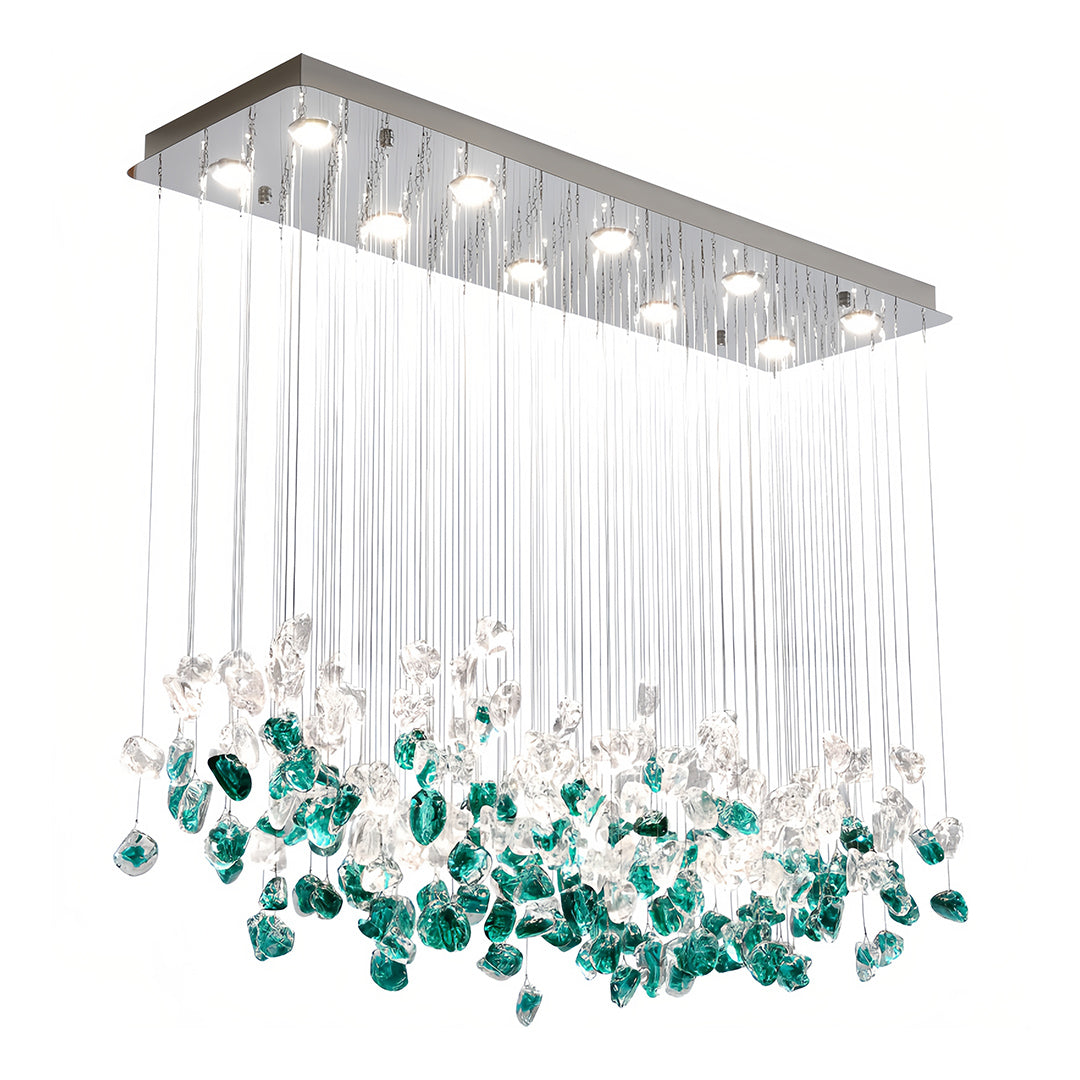 Beaded Glass Chandelier Irregular Artistic Island Ceiling Light