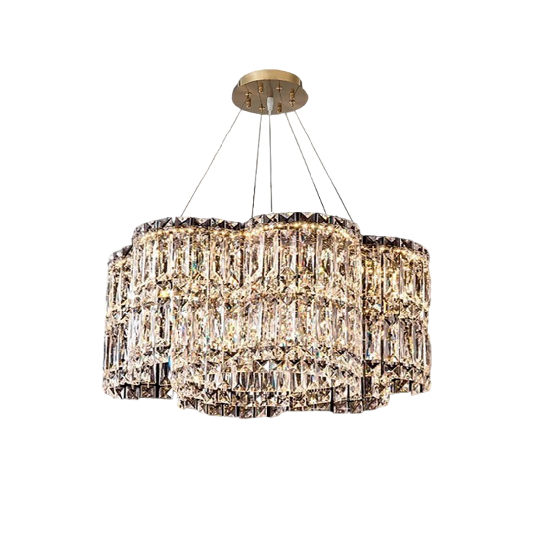 LED Large Crystal Chandelier Elegant Chandelier Light Modern Minimalist Style