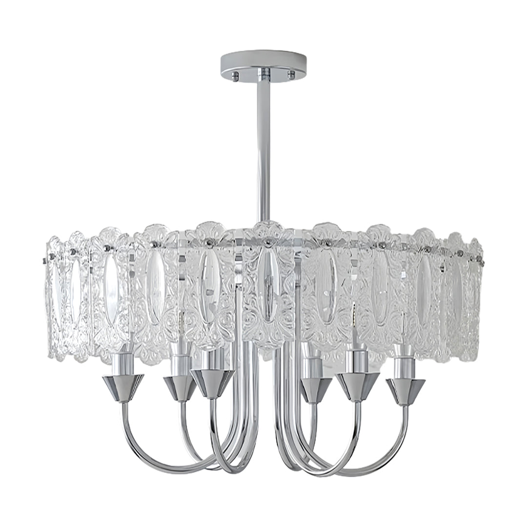 French Iron Chandelier Chic Chrome Island Metal Ceiling Light