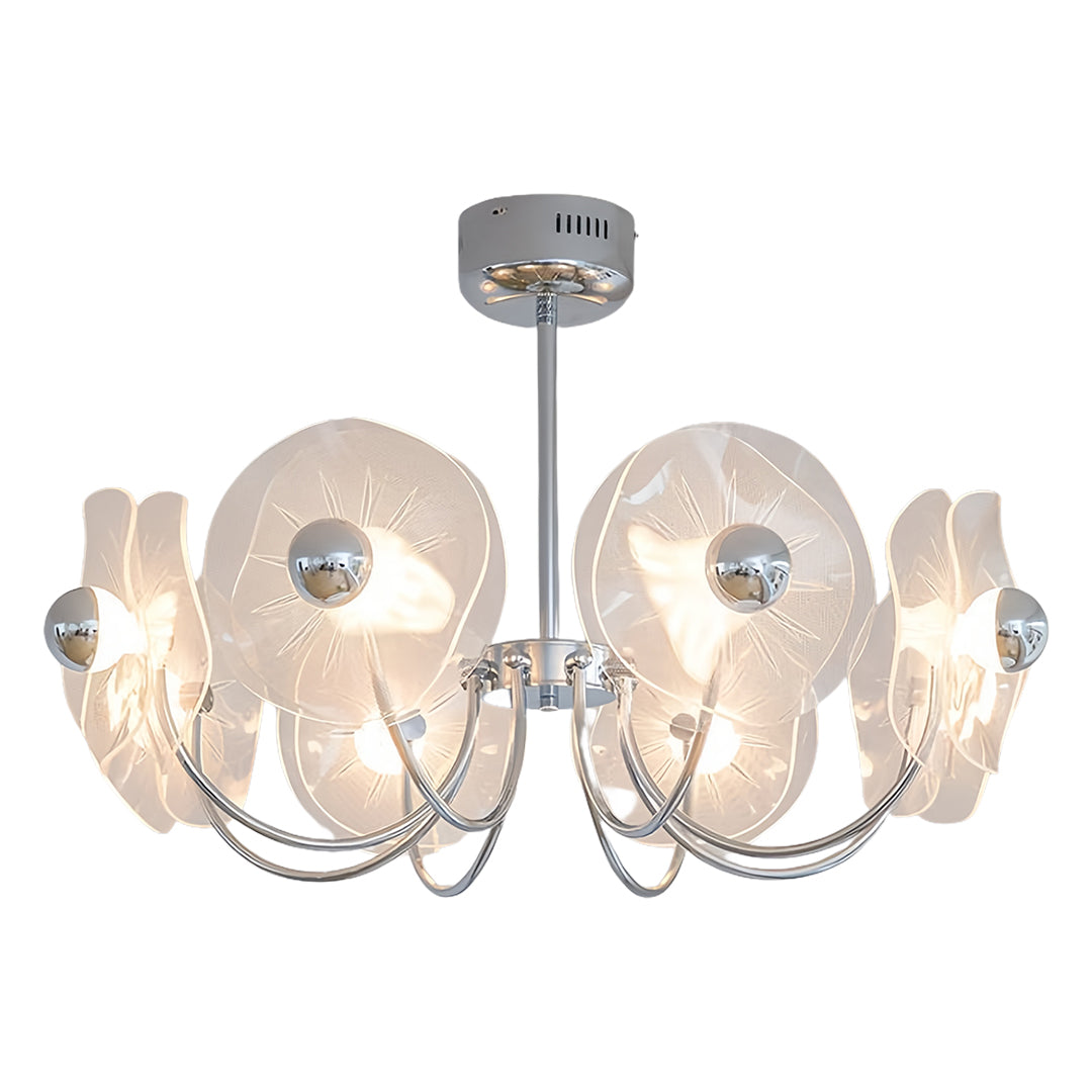 Acrylic LED Chandelier Multi-head  with Chrome Accents Ceiling Light