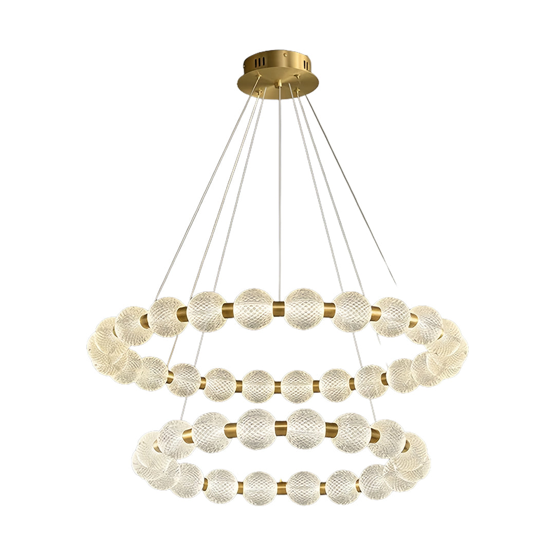 Glass Shade Chandelier Round  Minimalist Luxury Island Ceiling Light