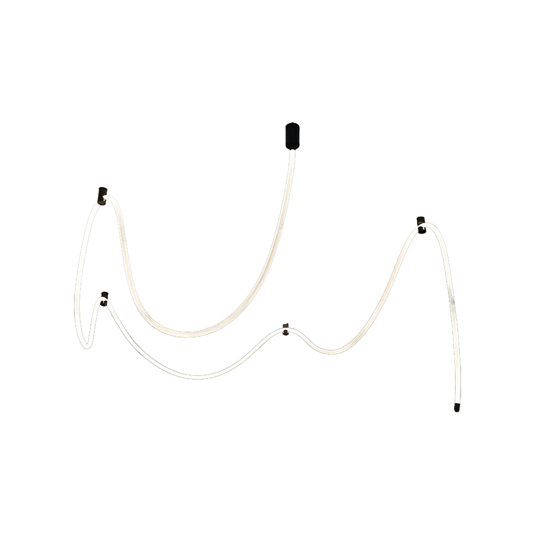 Long LED Ceiling Light Minimalist Creative Black Linear Lamp