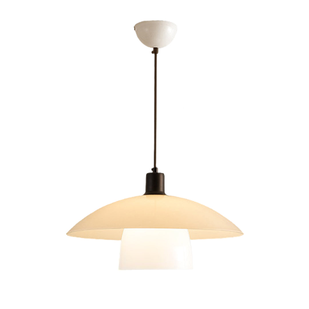 White Pendant Light Fixture Wabi Sabi Style Opal Glass Light