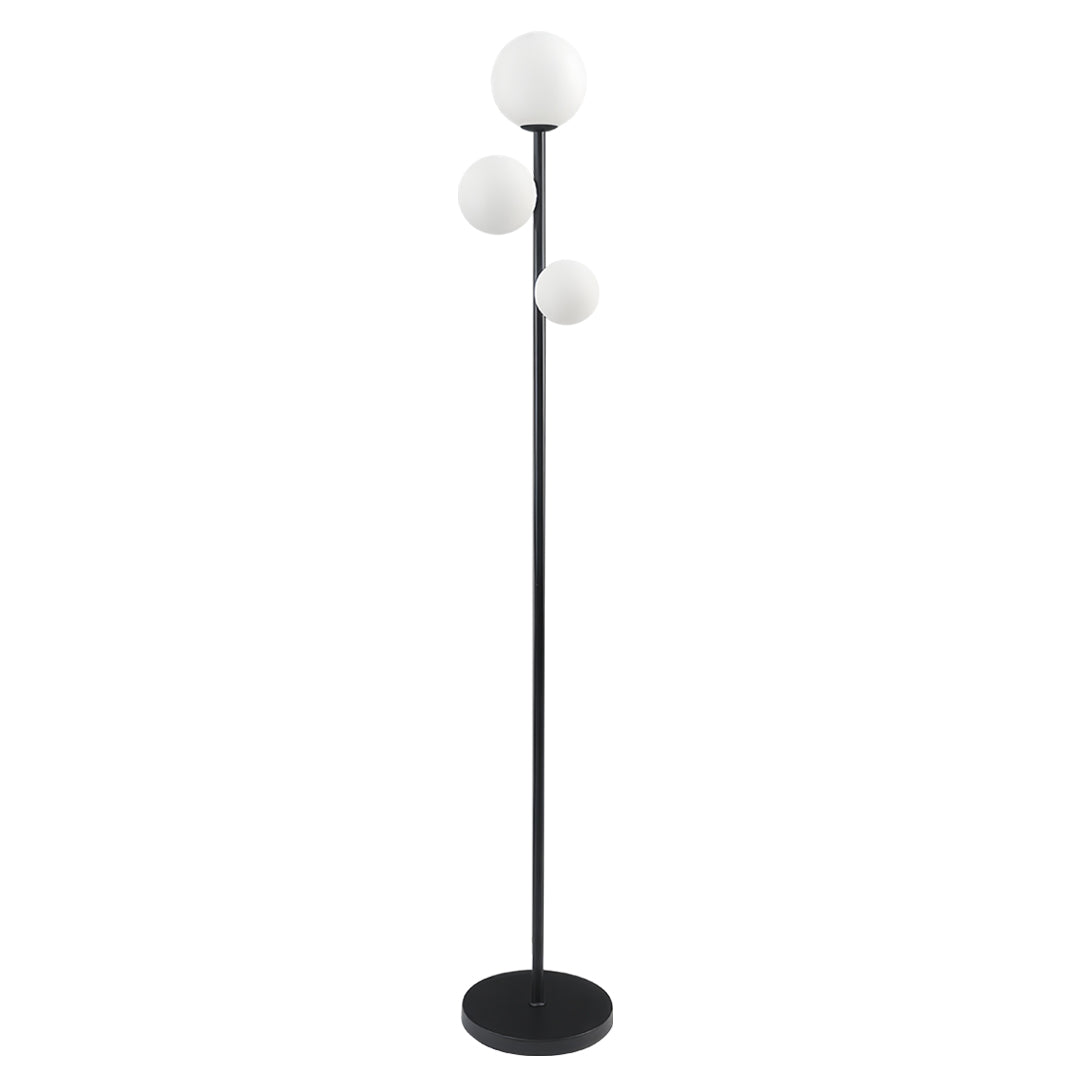 3 Lights Floor Lamp Gold Black White Modern Globe Standing Lamp