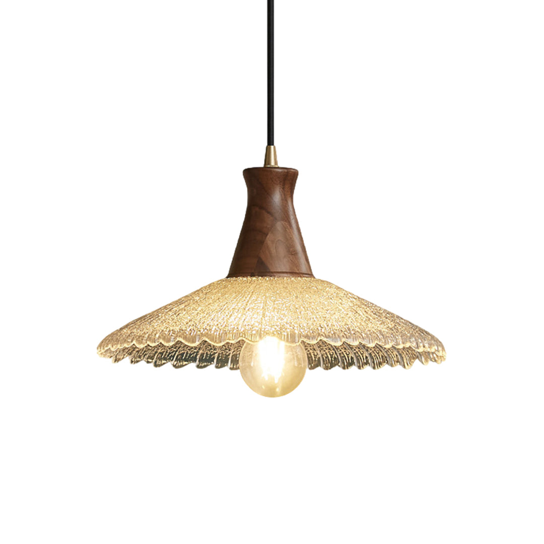 Wood Light Pendant Wabi Sabi Style Glass Pendant Light