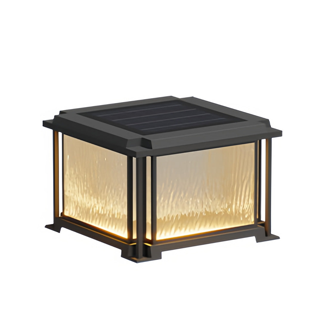 LED Gate Pillar Lights Outdoor Waterproof Black Square Light