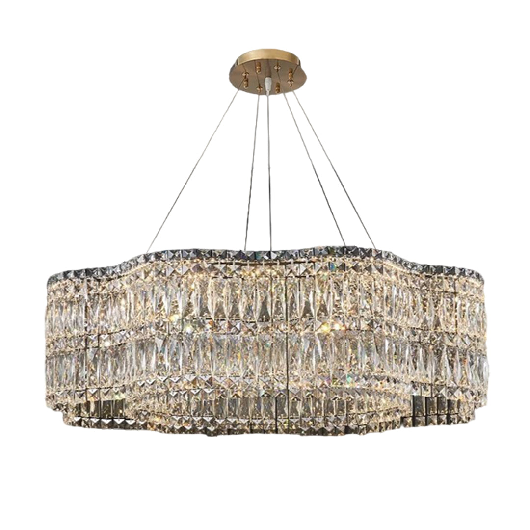 LED Large Crystal Chandelier Elegant Chandelier Light Modern Minimalist Style