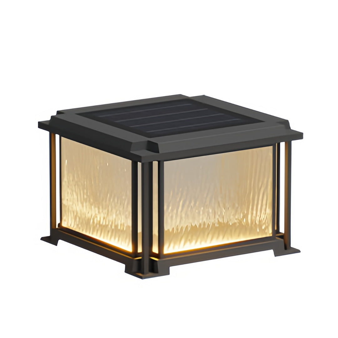 LED Gate Pillar Lights Outdoor Waterproof Black Square Light