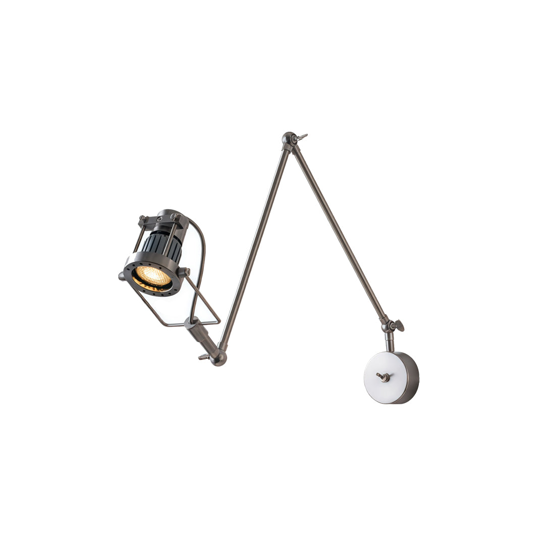 Nickel Swing Arm Sconce Industrial Adjustable LED Light