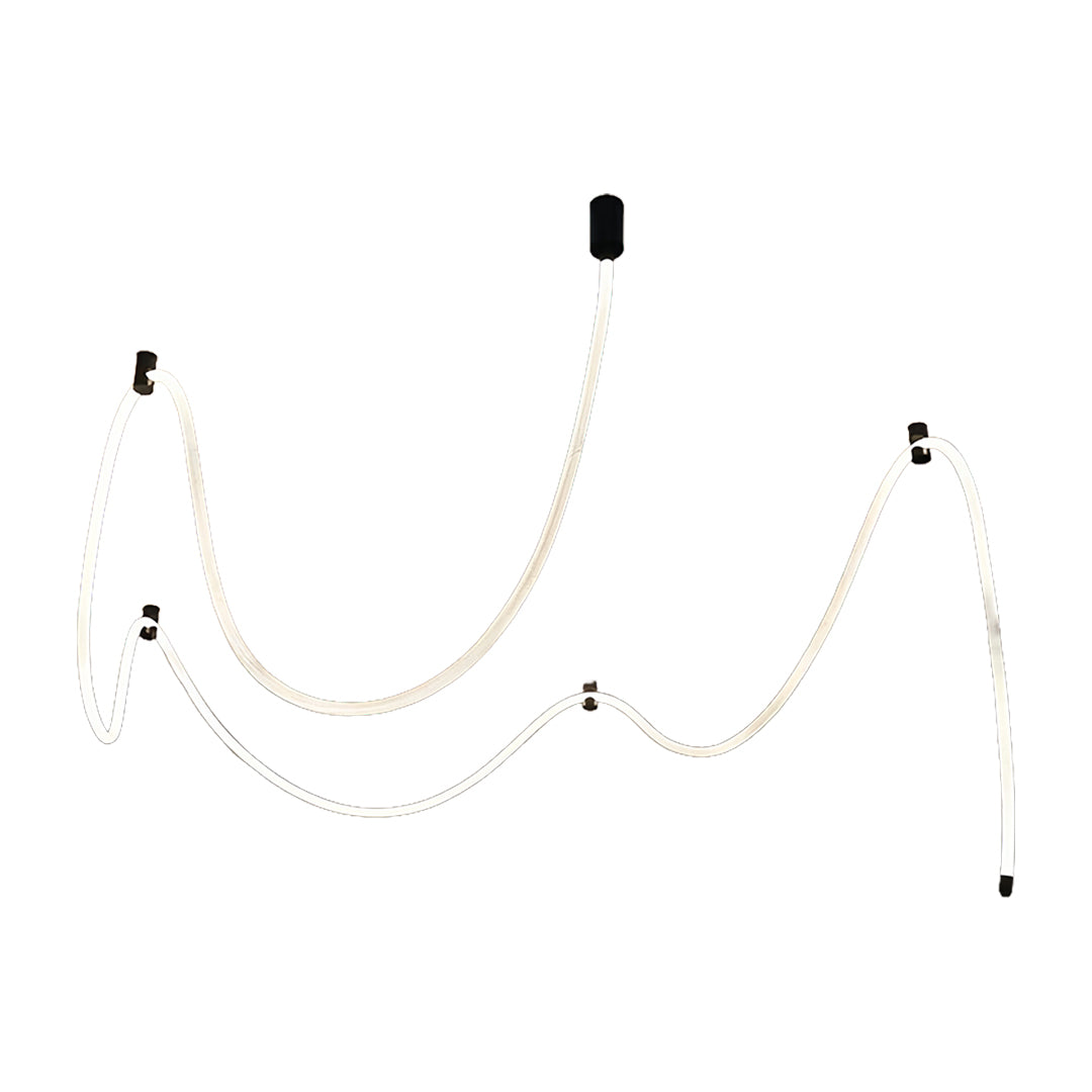 Long LED Ceiling Light Minimalist Creative Black Linear Lamp